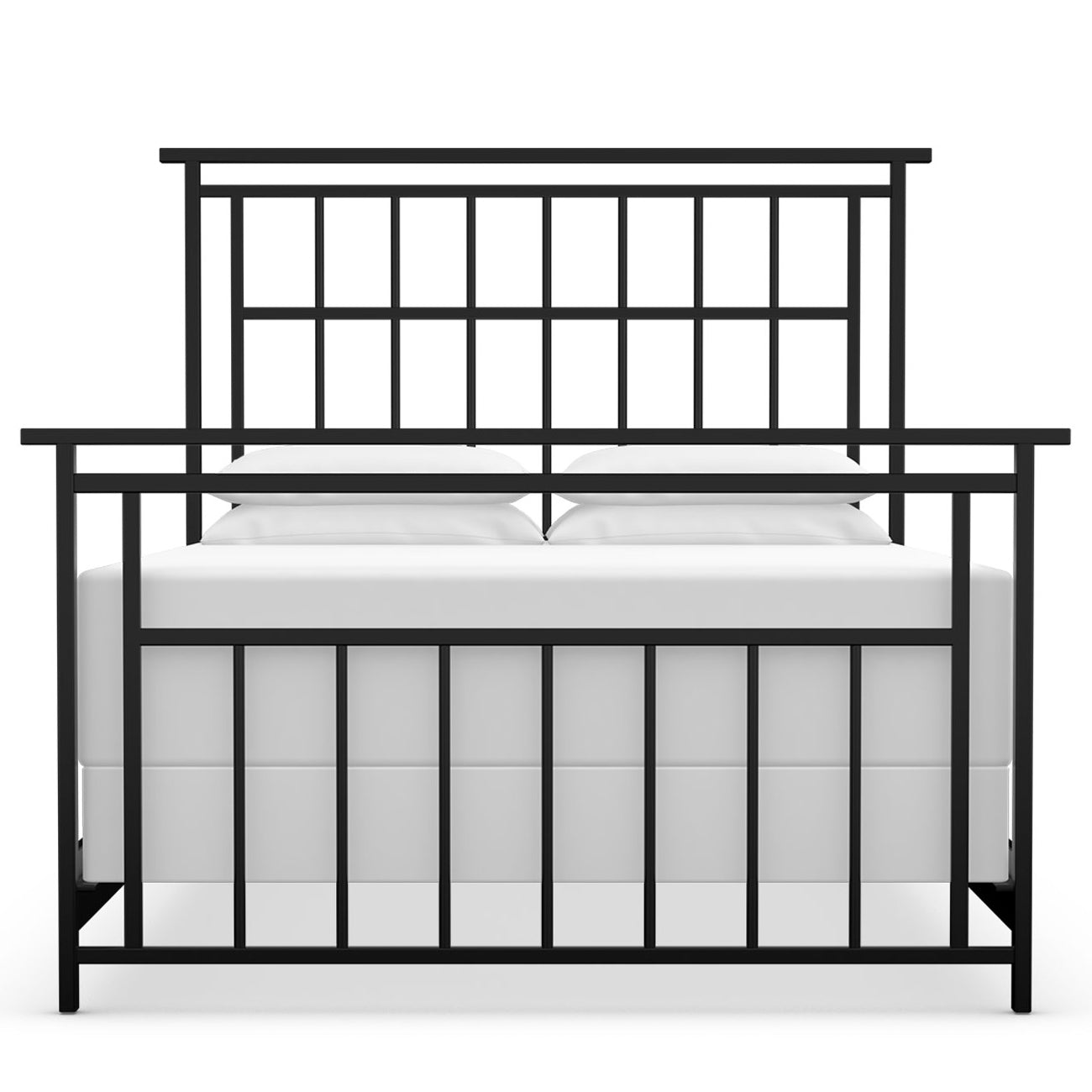 All Beds High End Iron Beds Luxury Upholstered Beds Wesley Allen   Aspen Iron Bed 1120 Wesley Allen Queen Cbmpf Matte Black Finish Matriae Front 