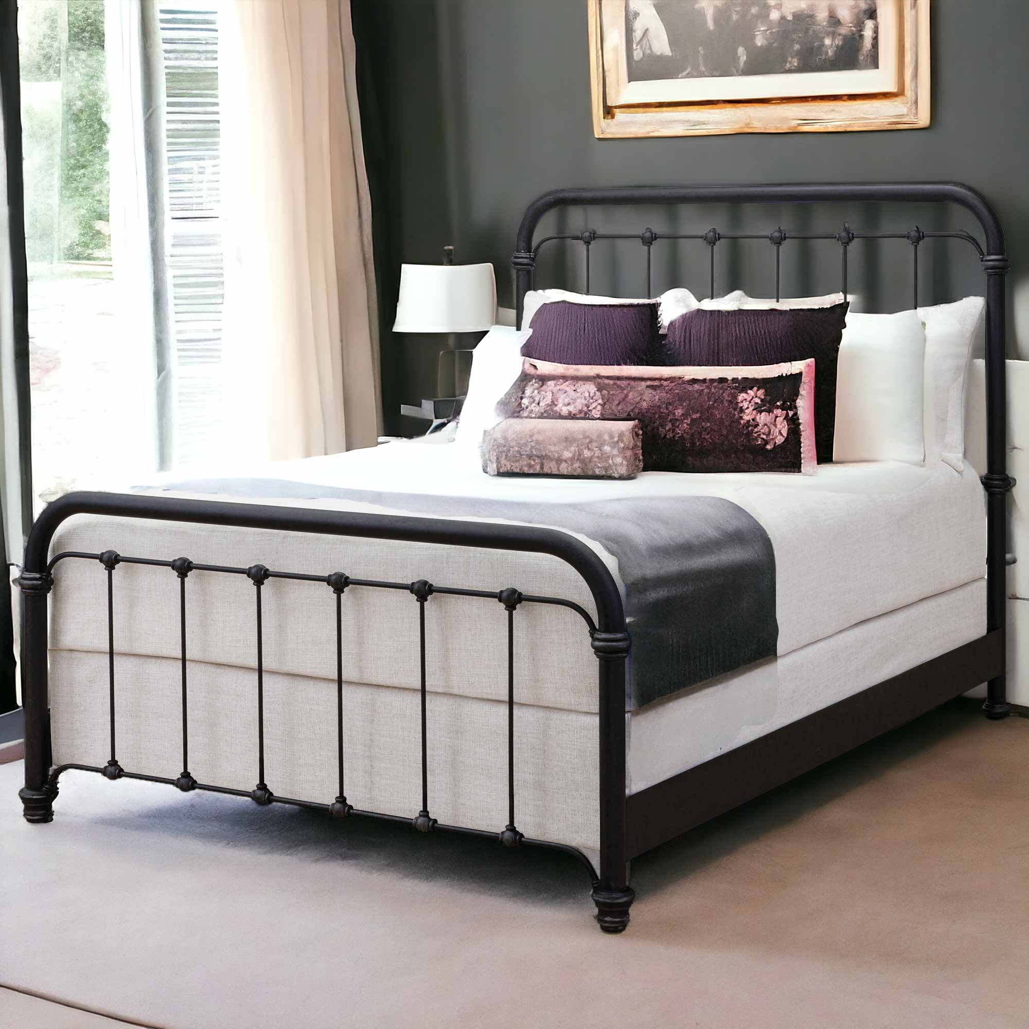 Wesley allen braden queen metal bed in aged deals iron