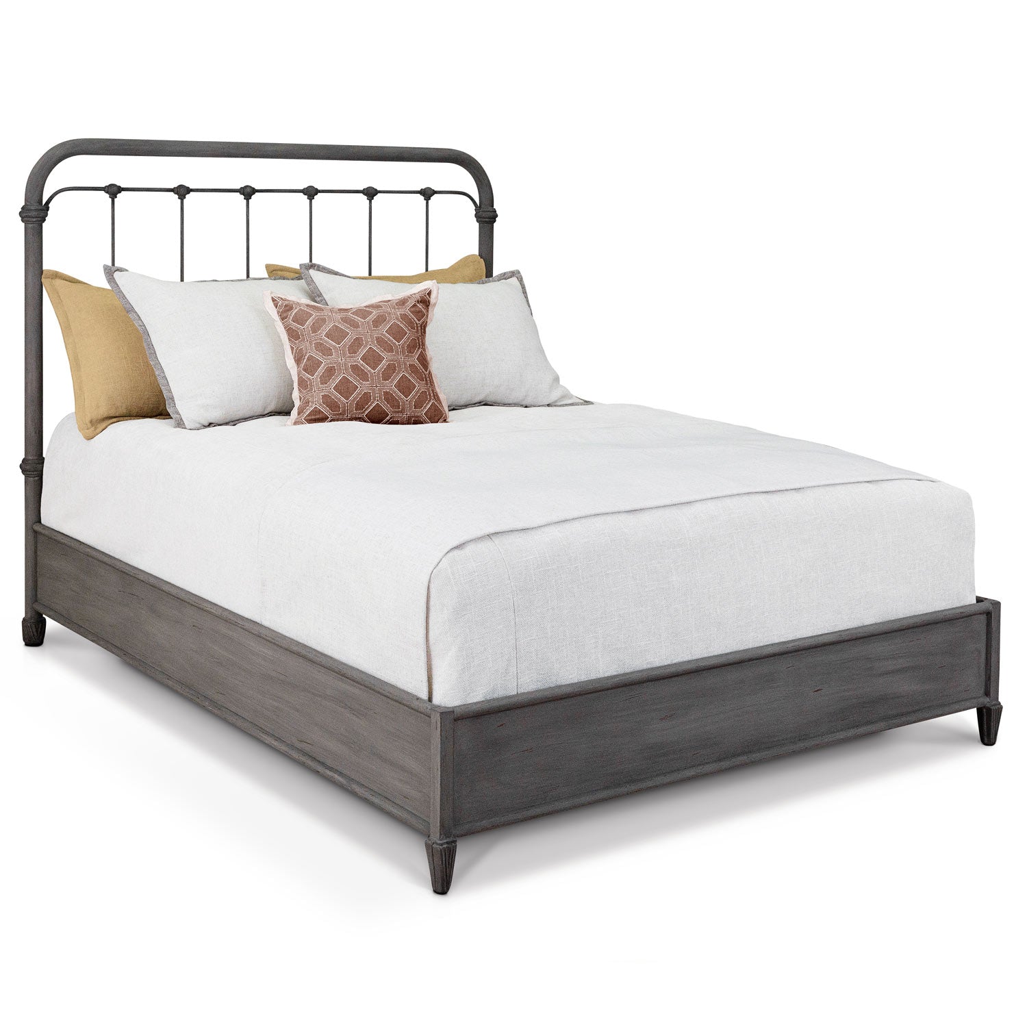 Braden Iron Headboard Metal Surround Bed 1001MS Wesley Allen Queen Weathered Grey Matriae