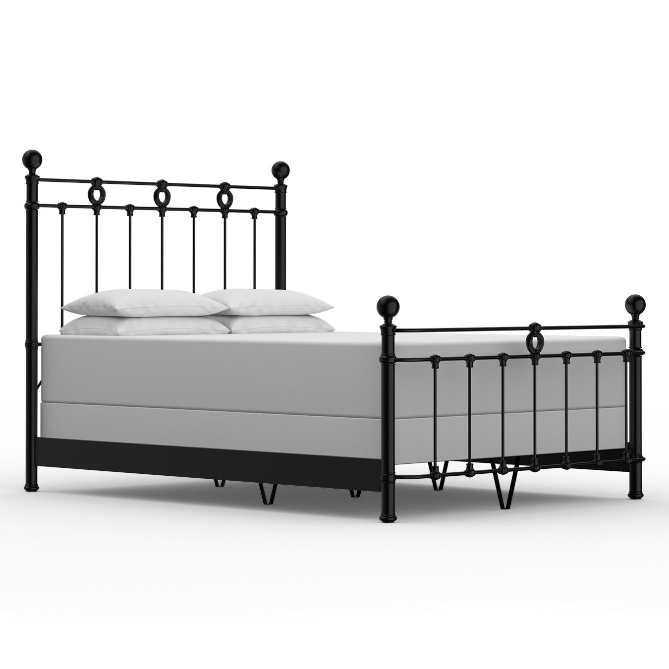 Latif Iron Bed 1054 Wesley Allen Queen CBMPF Matte Black Finish Matriae