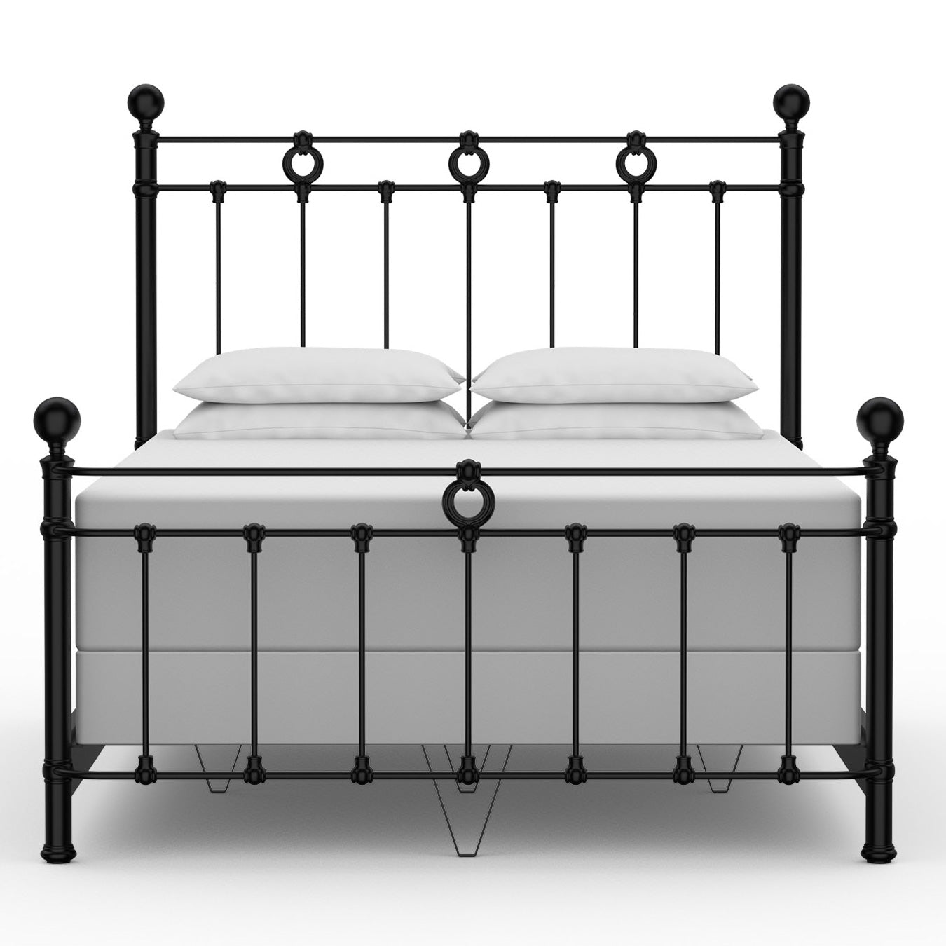 Latif Iron Bed 1054 Wesley Allen Queen CBMPF Matte Black Finish Matriae