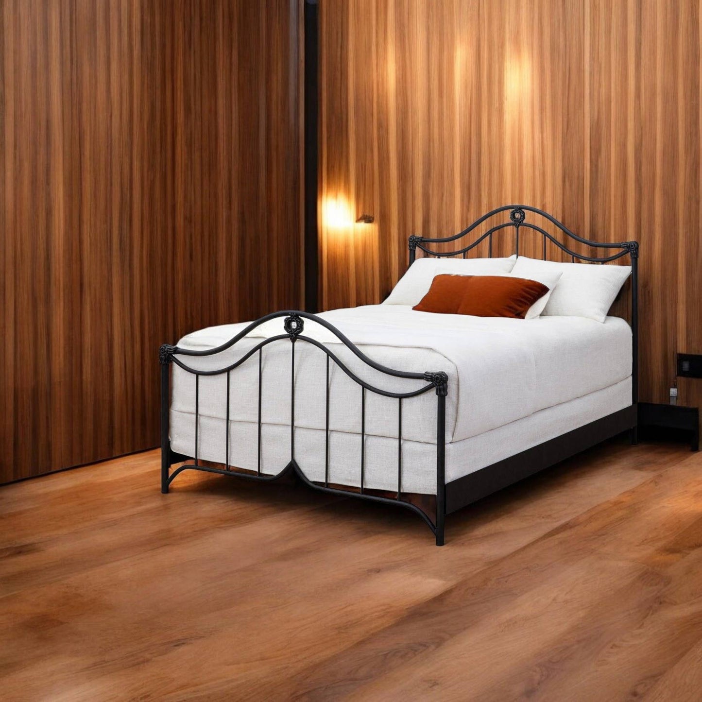 Montgomery Iron Bed 1081 Wesley Allen Matriae Mid-century Modern Walnut Wall