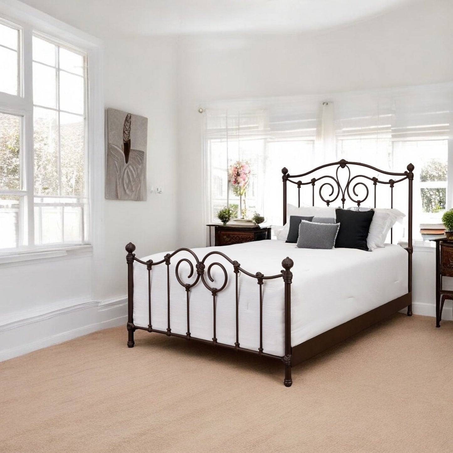 Olympia Iron Bed 7165 Wesley Allen Queen CBMPF Natural Rust Finish Matriae