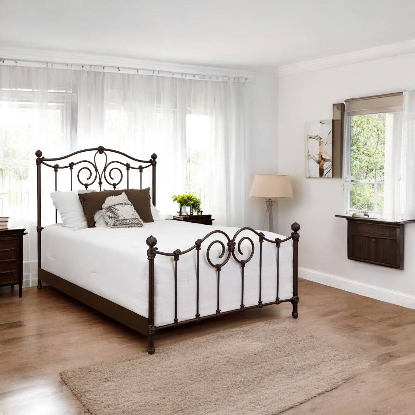 Olympia Iron Bed 7165 Wesley Allen Queen CBMPF Natural Rust Finish Matriae