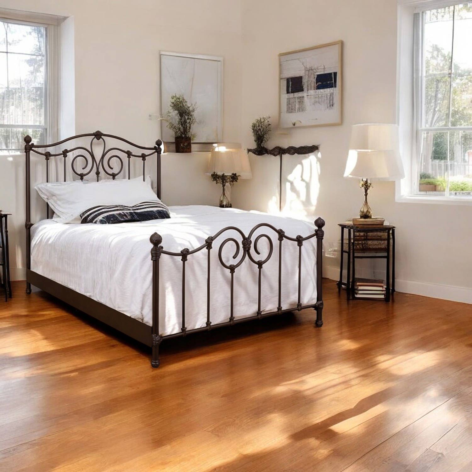 Olympia Iron Bed 7165 Wesley Allen Queen CBMPF Natural Rust Finish Matriae