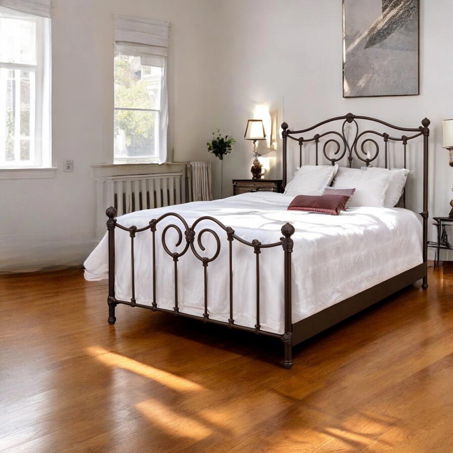 Olympia Iron Bed 7165 Wesley Allen Queen CBMPF Natural Rust Finish Matriae