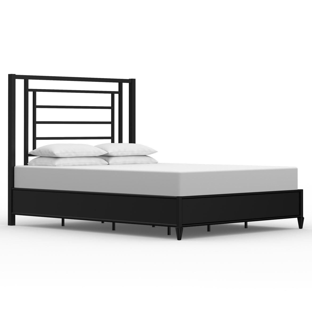 Sunset Iron Headboard Metal Surround Bed 1320MS Wesley Allen Queen Matte Black Matriae